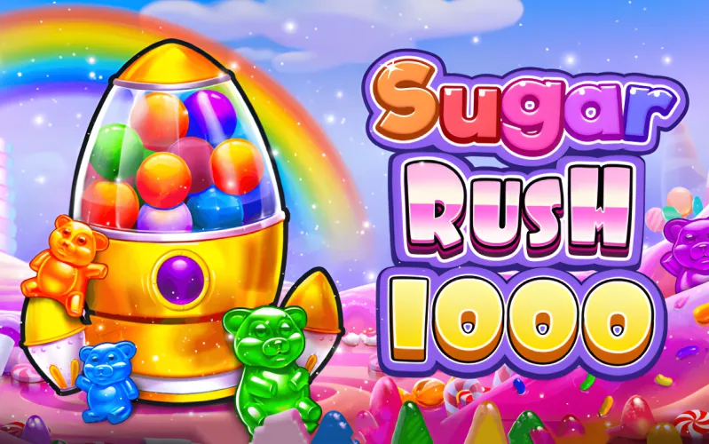 Sugar Rush 1000 on Stake showing vibrant candy cluster action.